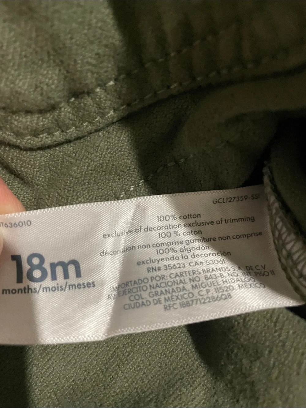 Carter's Olive Green Button Down Shacket